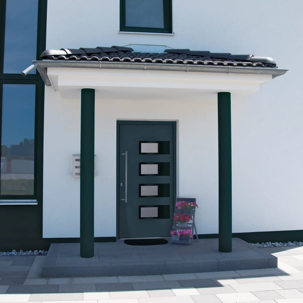 Voordeur 100x210 cm aluminium en PVC antracietkleurig is nu te koop bij PeponiXL, paradijselijk wonen!