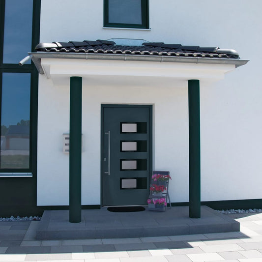 Voordeur 100x210 cm aluminium en PVC antracietkleurig is nu te koop bij PeponiXL, paradijselijk wonen!