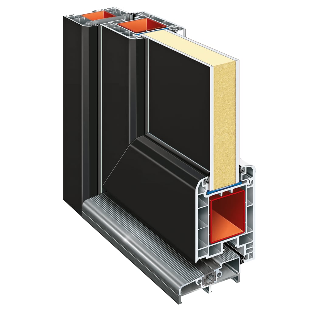 Voordeur 108x200 cm PVC antracietkleurig is nu te koop bij PeponiXL, paradijselijk wonen!