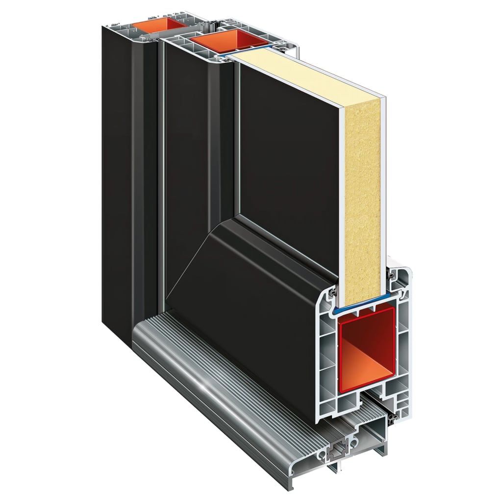 Voordeur 88x200 cm PVC antracietkleurig is nu te koop bij PeponiXL, paradijselijk wonen!