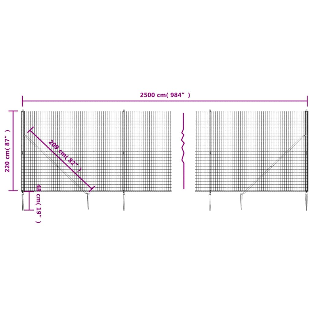 Draadgaashek met grondankers 2,2x25 m groen is nu te koop bij PeponiXL, paradijselijk wonen!