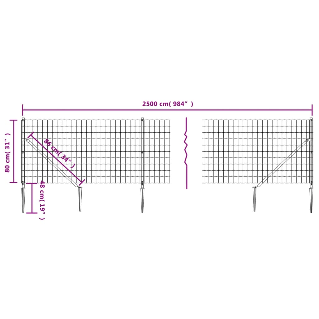 Draadgaashek met grondankers 0,8x25 m groen is nu te koop bij PeponiXL, paradijselijk wonen!