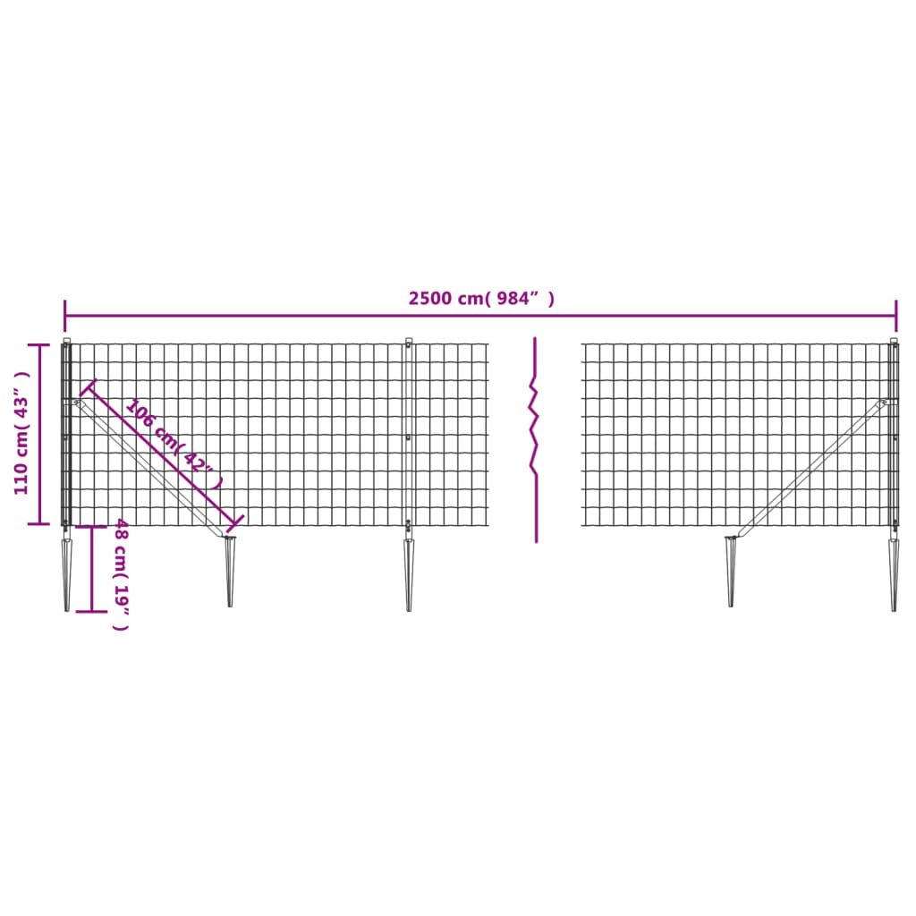 Draadgaashek met grondankers 1,1x25 m groen is nu te koop bij PeponiXL, paradijselijk wonen!