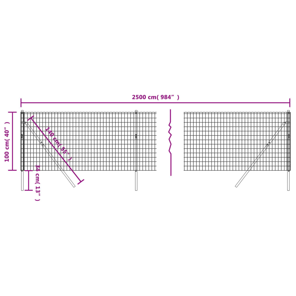 Draadgaashek 1x25 m gegalvaniseerd staal antracietkleur is nu te koop bij PeponiXL, paradijselijk wonen!
