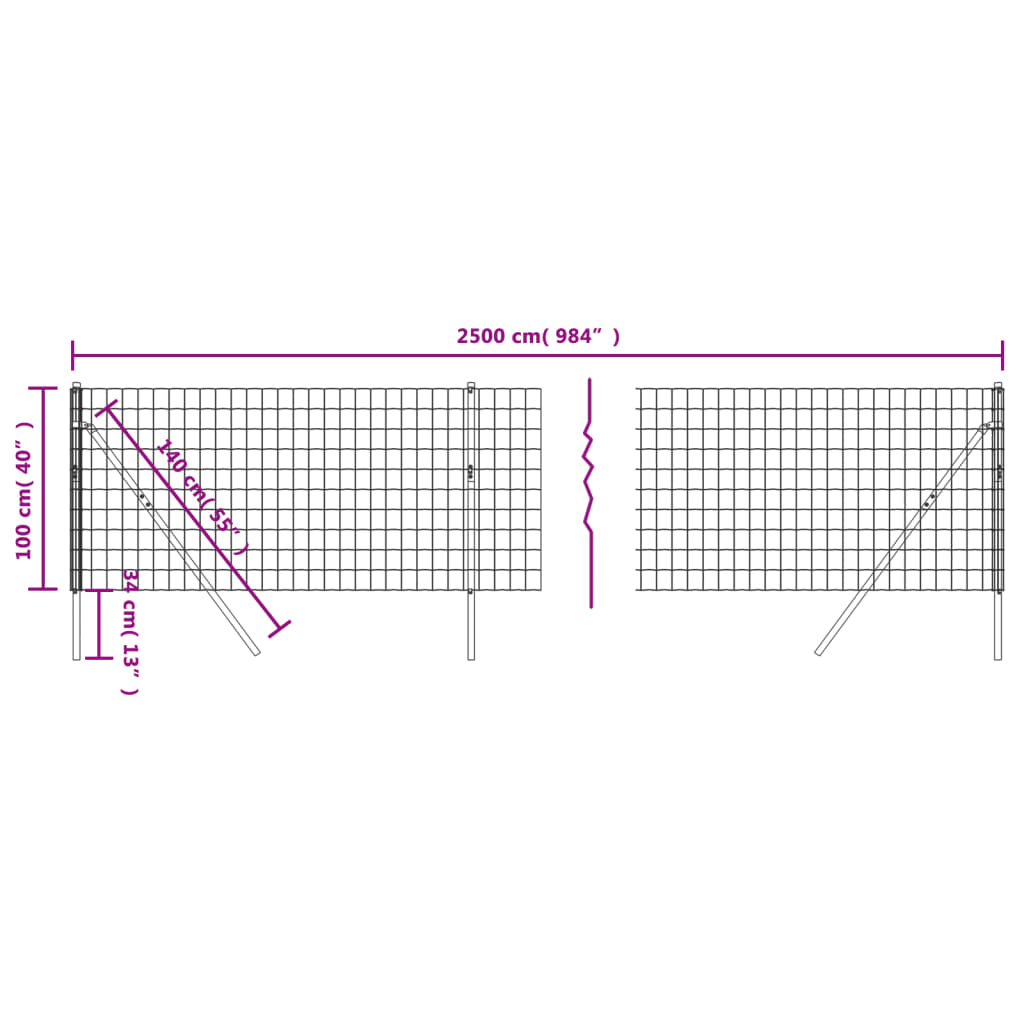Draadgaashek 1x25 m gegalvaniseerd staal antracietkleur is nu te koop bij PeponiXL, paradijselijk wonen!