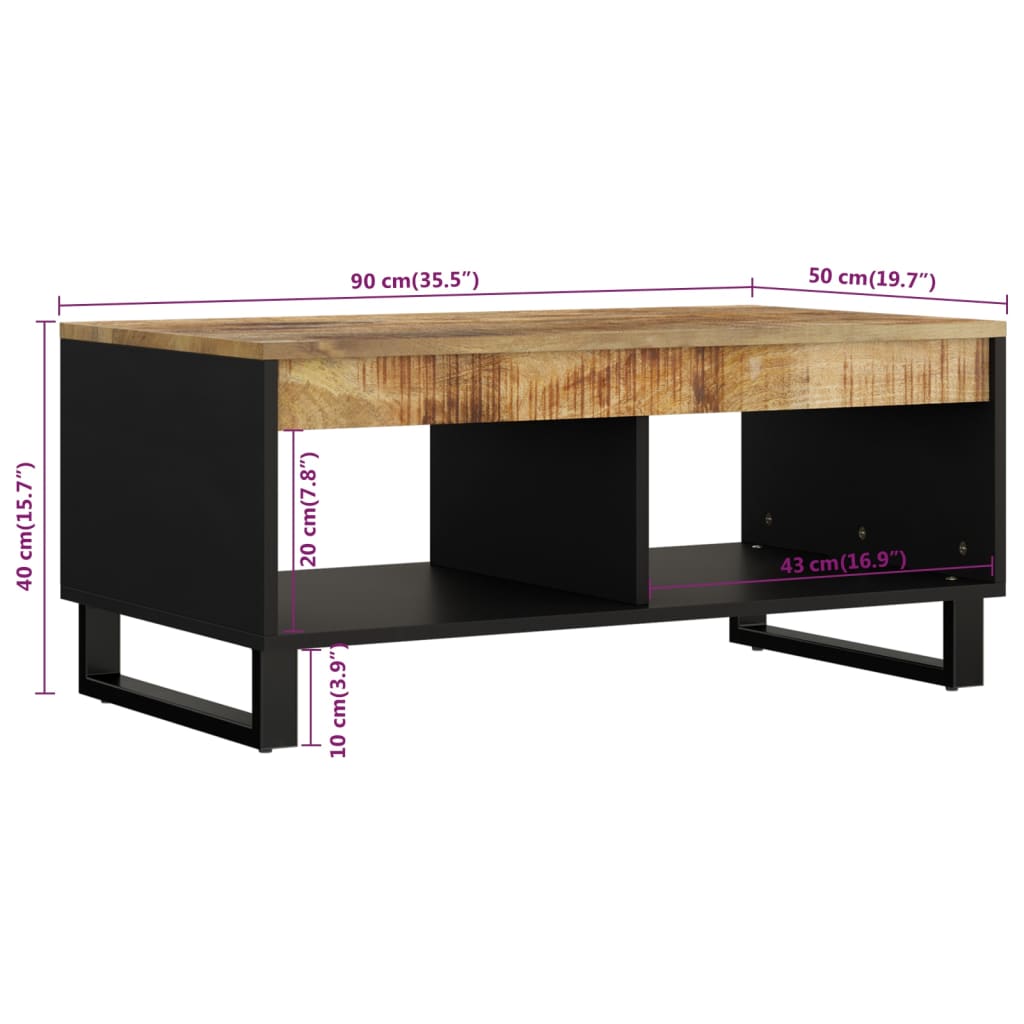 Salontafel 90x50x40 cm massief mangohout is nu te koop bij PeponiXL, paradijselijk wonen!