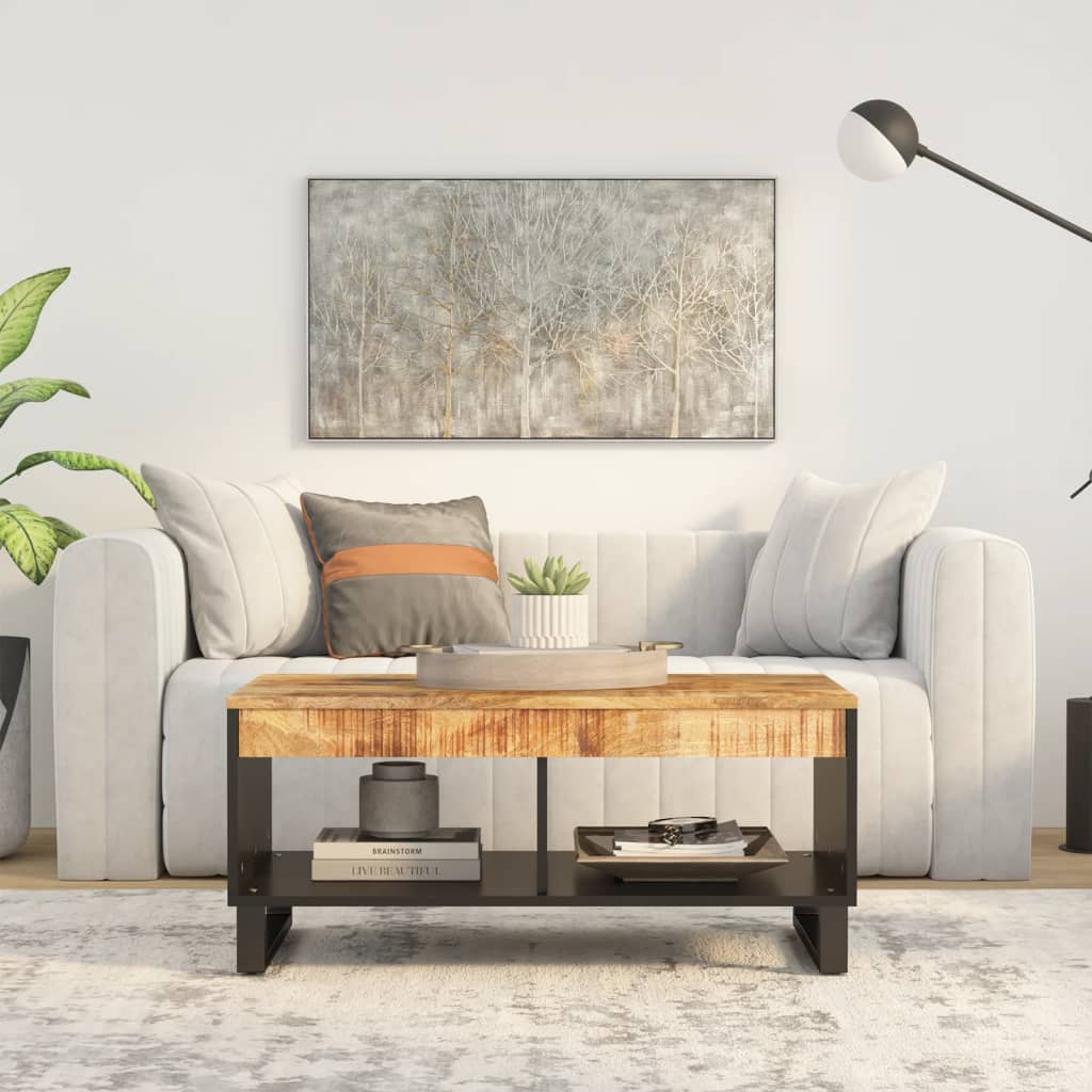 Salontafel 90x50x40 cm massief mangohout is nu te koop bij PeponiXL, paradijselijk wonen!