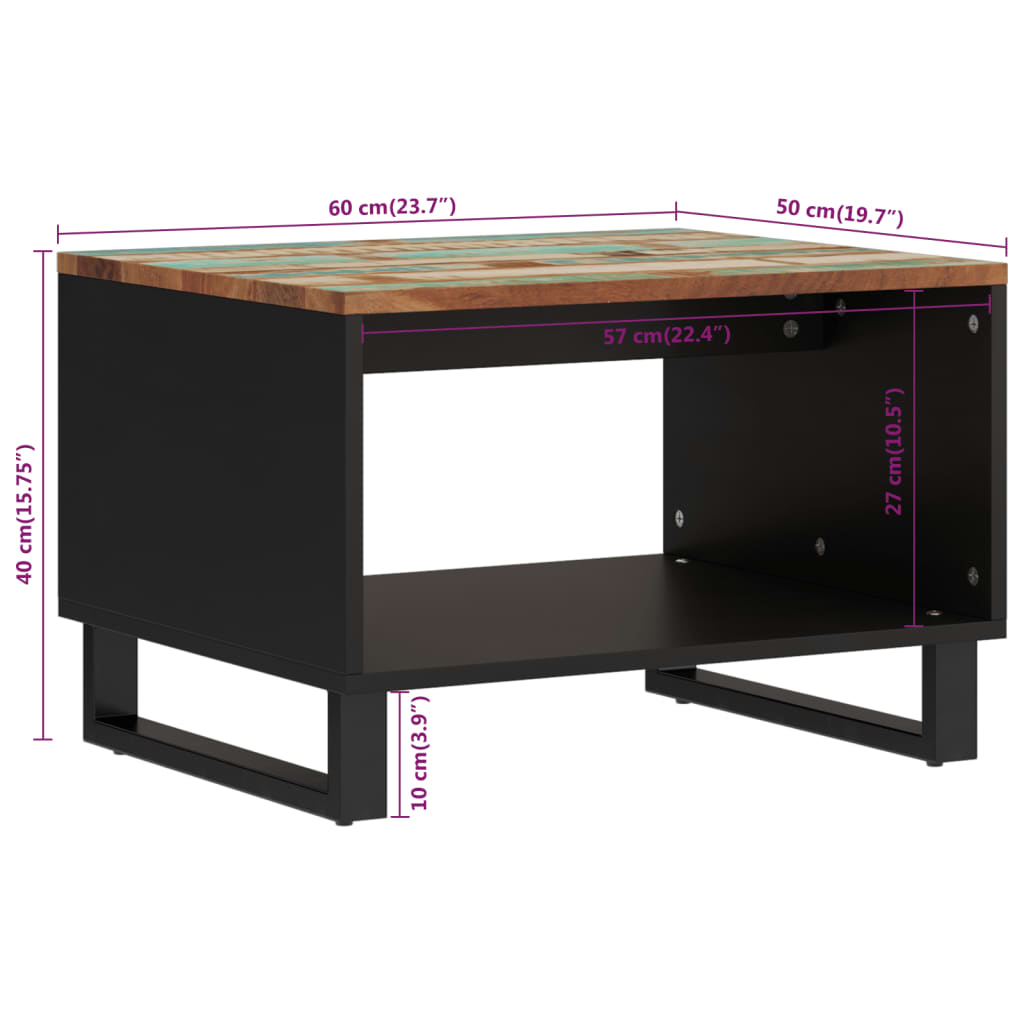 Salontafel 60x50x40 cm massief gerecycled hout is nu te koop bij PeponiXL, paradijselijk wonen!