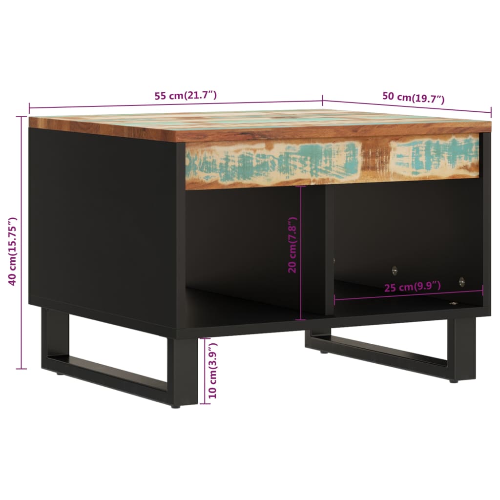 Salontafel 55x50x40 cm massief gerecycled hout is nu te koop bij PeponiXL, paradijselijk wonen!