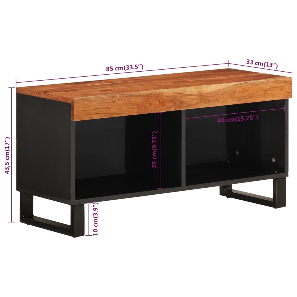Tv-meubel 85x33x43,5 cm massief acaciahout is nu te koop bij PeponiXL, paradijselijk wonen!