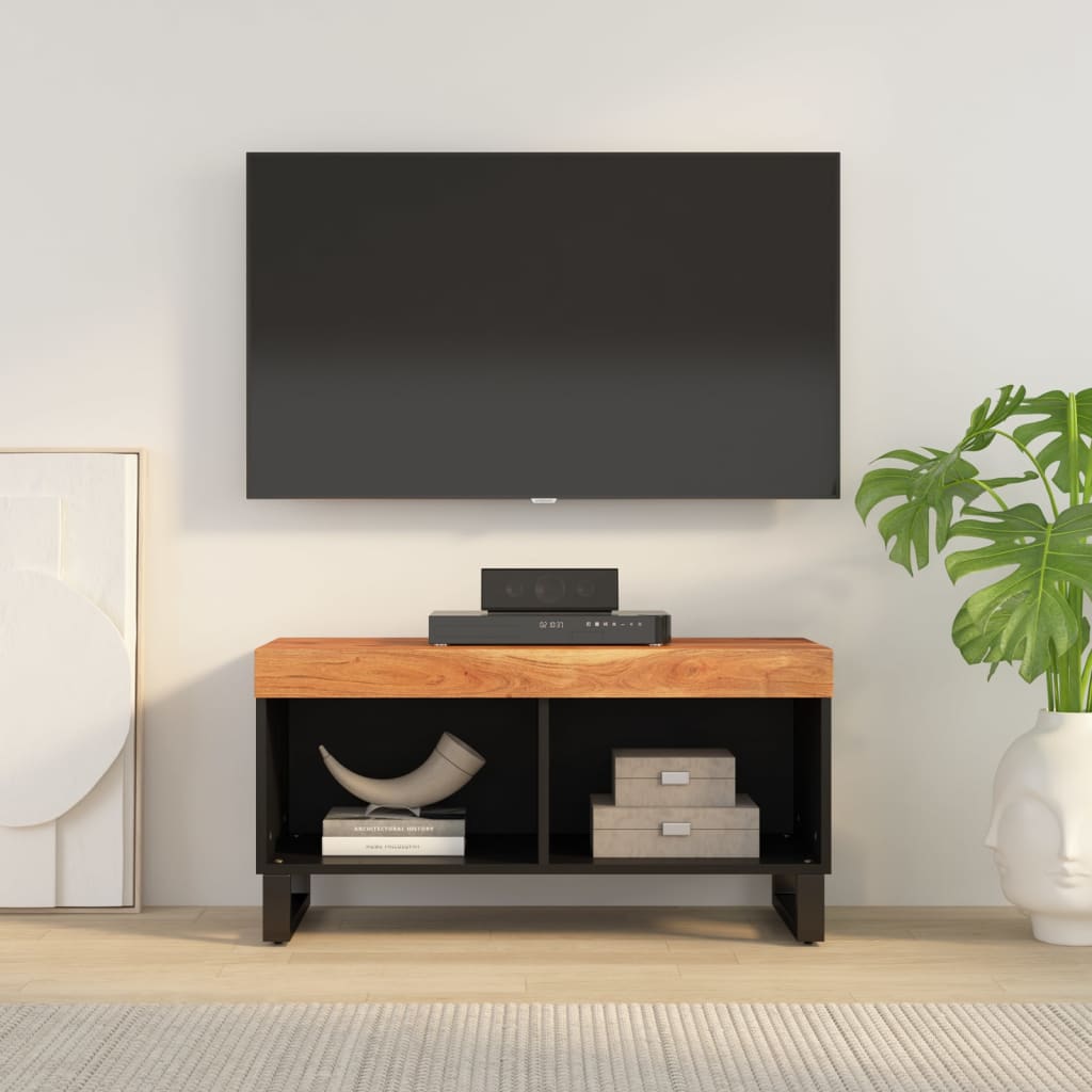 Tv-meubel 85x33x43,5 cm massief acaciahout is nu te koop bij PeponiXL, paradijselijk wonen!
