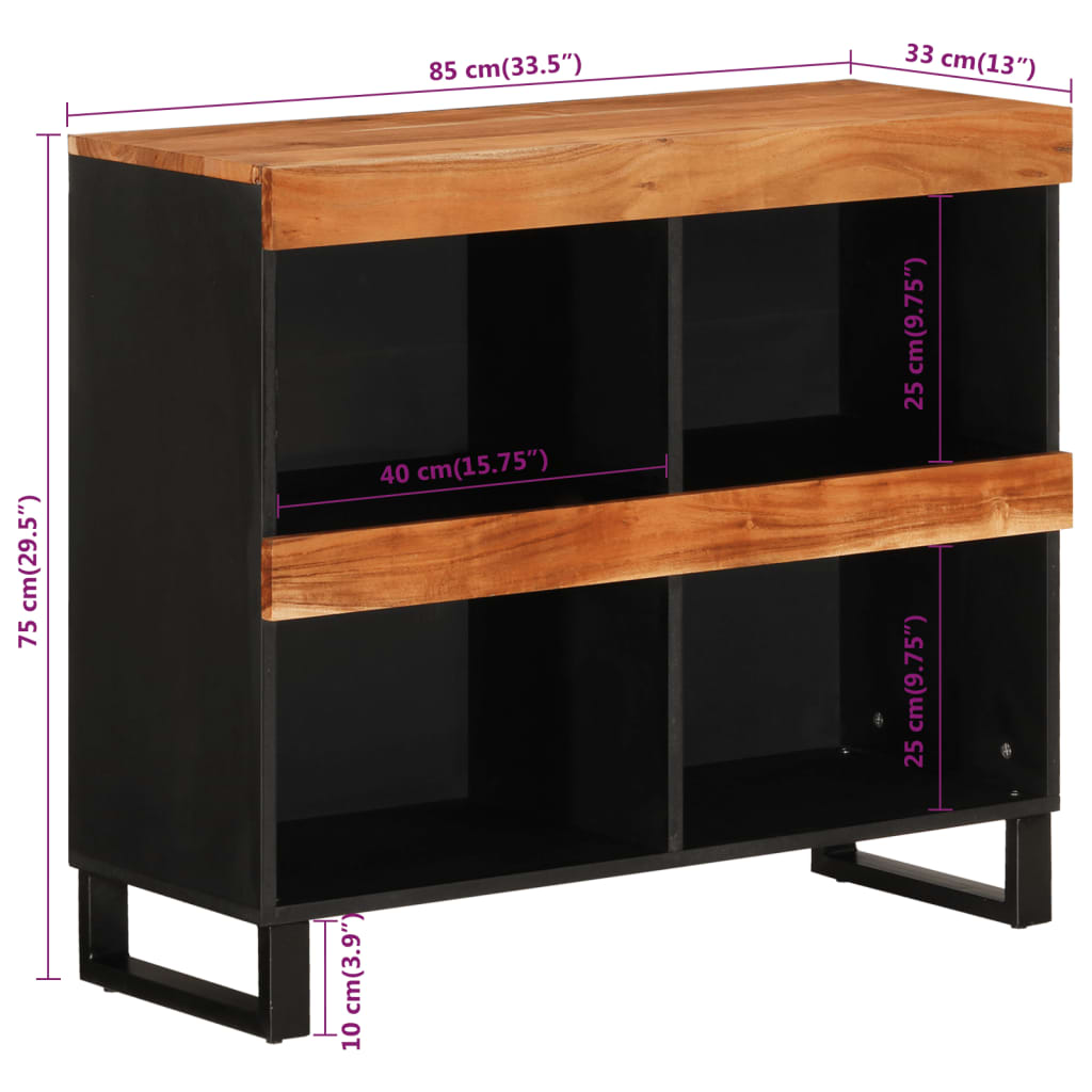 Bijzetkast 85x33x75 cm massief acaciahout is nu te koop bij PeponiXL, paradijselijk wonen!