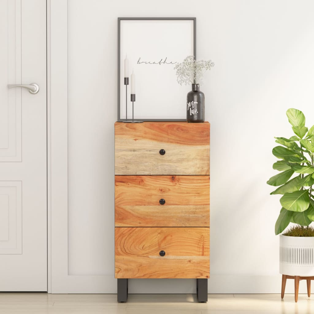 Dressoir met 3 lades 40x33,5x75 cm massief acaciahout is nu te koop bij PeponiXL, paradijselijk wonen!