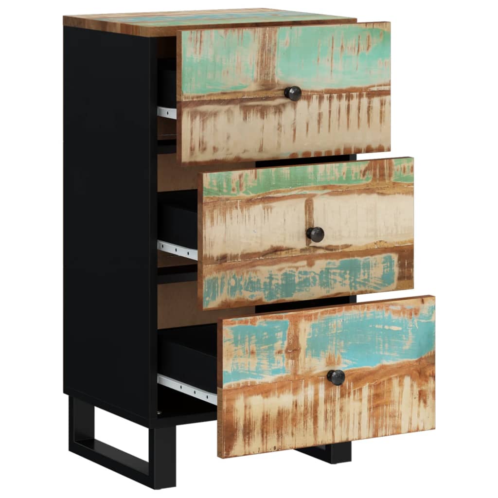 Dressoir met 3 lades 40x33,5x75 cm massief gerecycled hout is nu te koop bij PeponiXL, paradijselijk wonen!
