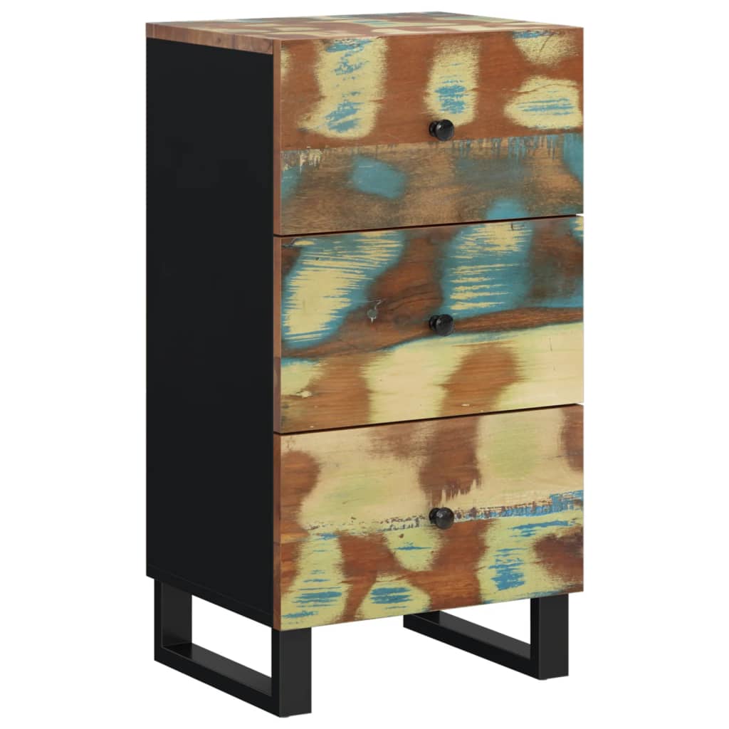 Dressoir met 3 lades 40x33,5x75 cm massief gerecycled hout is nu te koop bij PeponiXL, paradijselijk wonen!