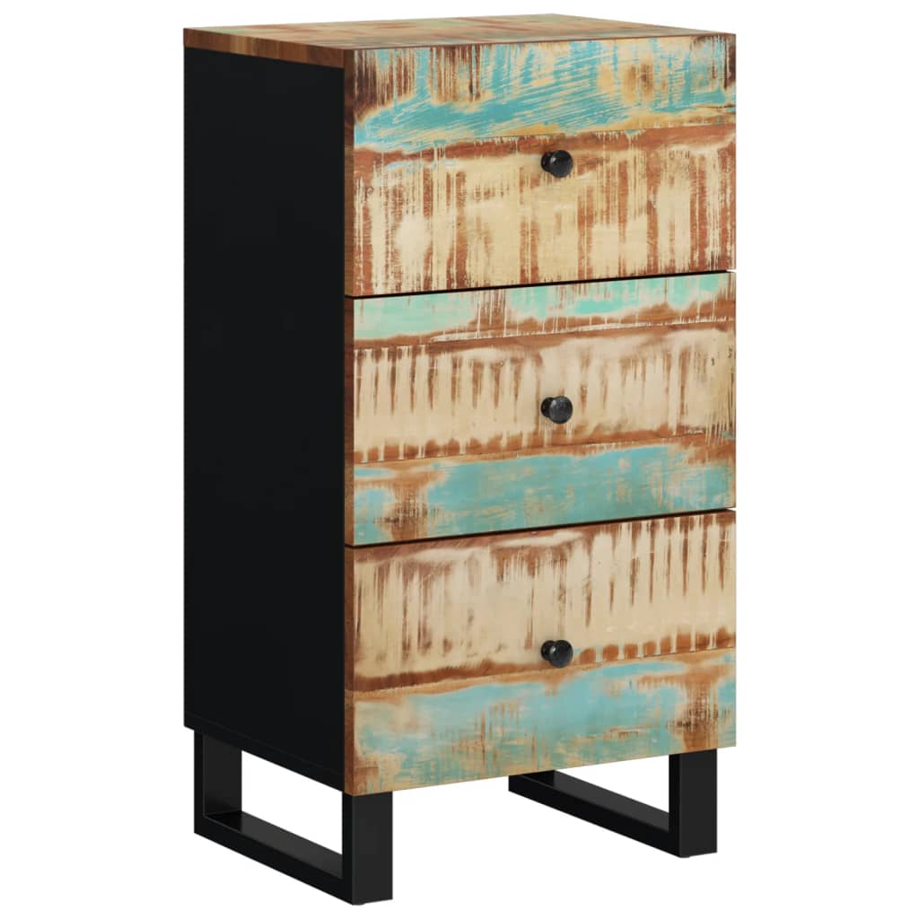 Dressoir met 3 lades 40x33,5x75 cm massief gerecycled hout is nu te koop bij PeponiXL, paradijselijk wonen!