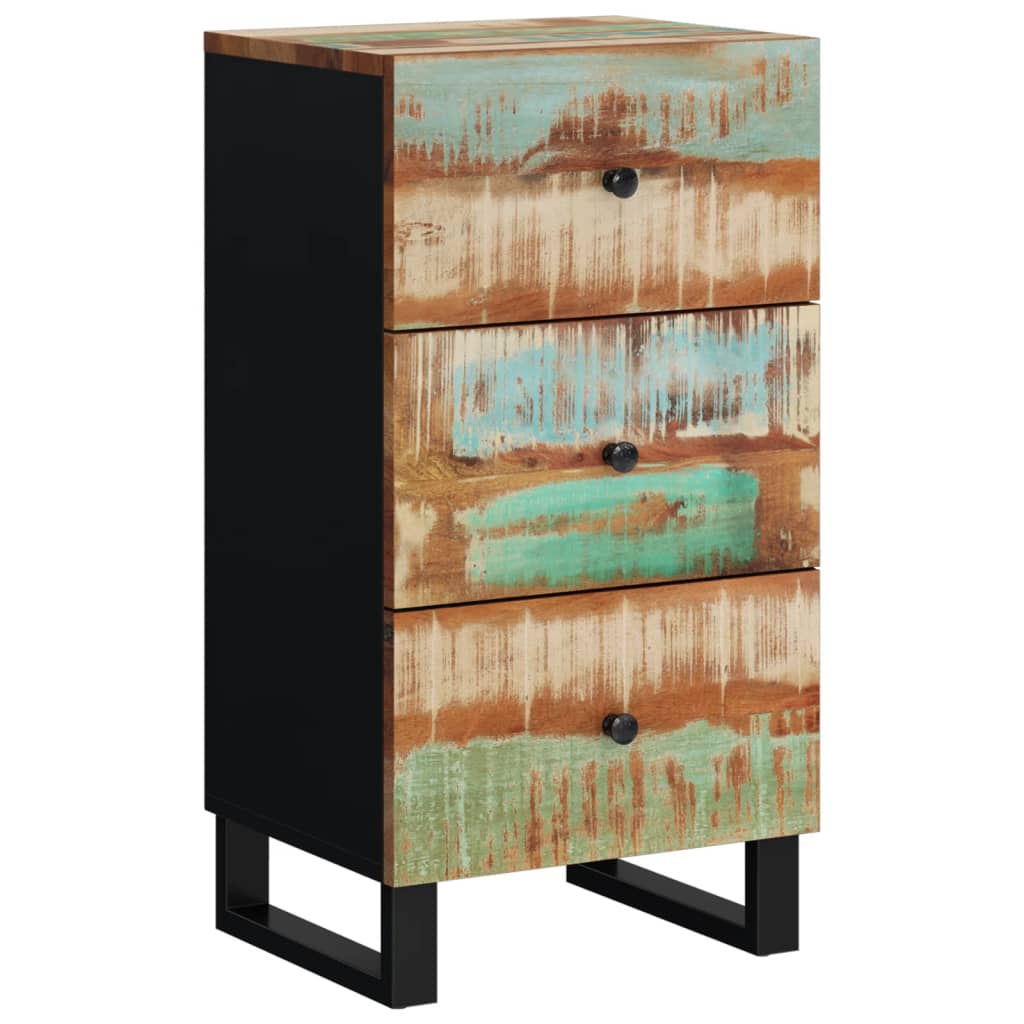 Dressoir met 3 lades 40x33,5x75 cm massief gerecycled hout is nu te koop bij PeponiXL, paradijselijk wonen!
