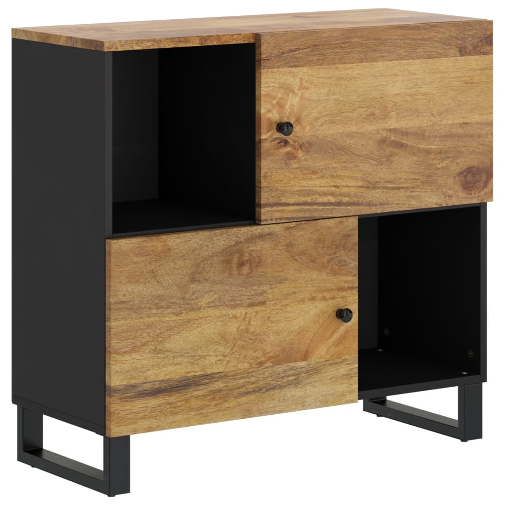 Dressoir met 2 deuren 80x33x75 cm massief mangohout is nu te koop bij PeponiXL, paradijselijk wonen!
