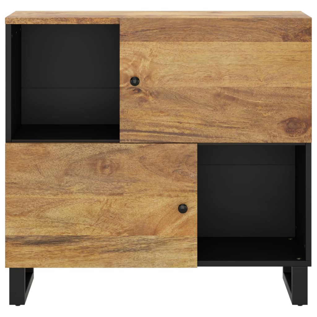 Dressoir met 2 deuren 80x33x75 cm massief mangohout is nu te koop bij PeponiXL, paradijselijk wonen!