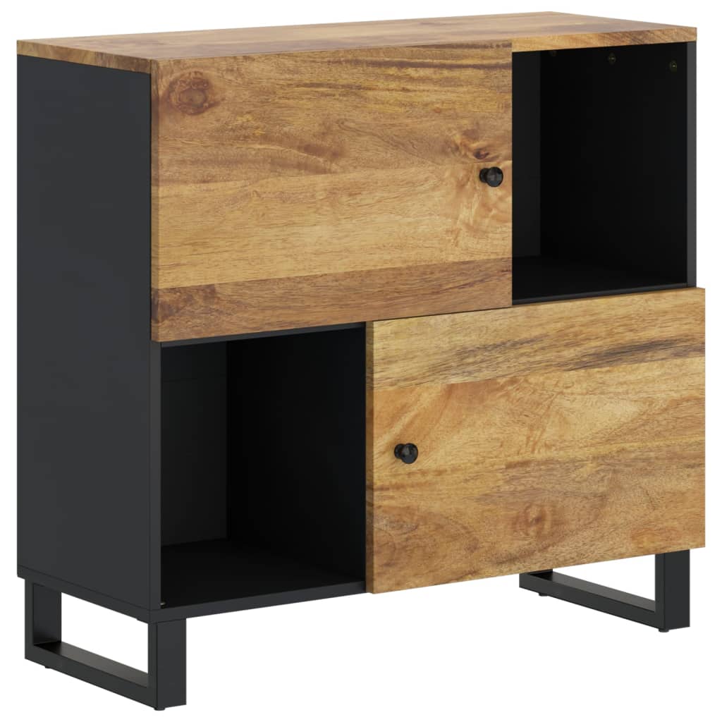 Dressoir met 2 deuren 80x33x75 cm massief mangohout is nu te koop bij PeponiXL, paradijselijk wonen!
