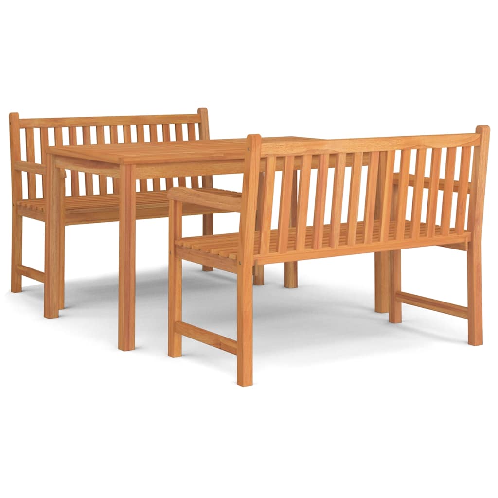 3-delige Tuinset massief teakhout is nu te koop bij PeponiXL, paradijselijk wonen!