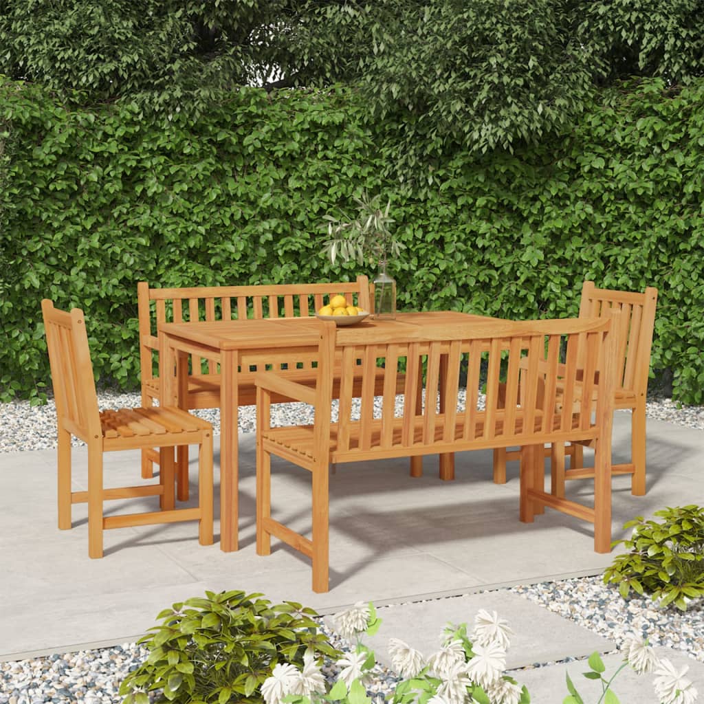 5-delige Tuinset massief teakhout is nu te koop bij PeponiXL, paradijselijk wonen!