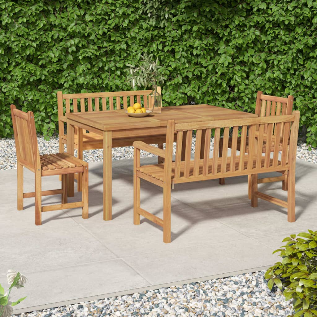 5-delige Tuinset massief teakhout is nu te koop bij PeponiXL, paradijselijk wonen!