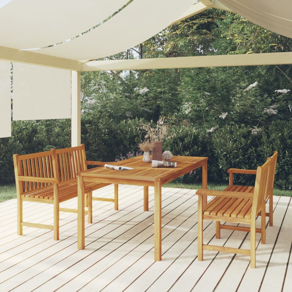 3-delige Tuinset massief teakhout is nu te koop bij PeponiXL, paradijselijk wonen!