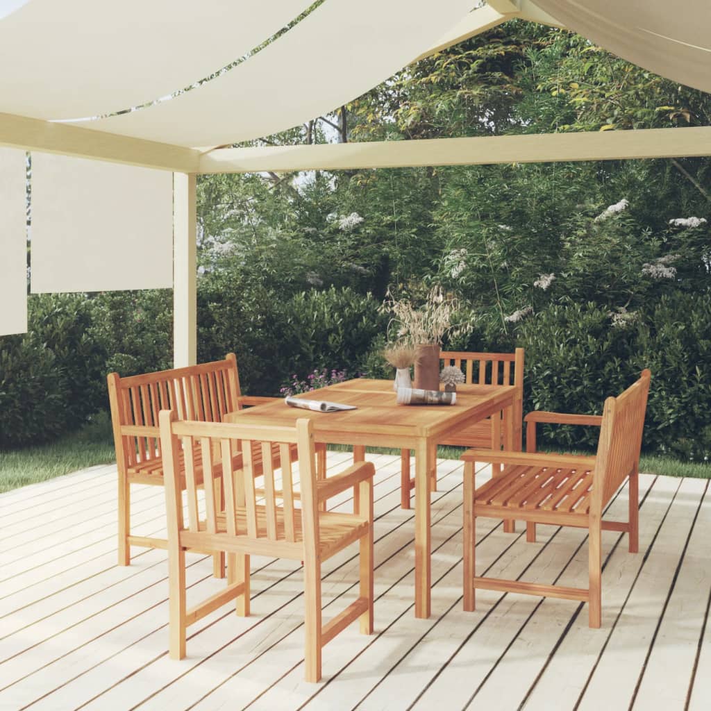 5-delige Tuinset massief teakhout is nu te koop bij PeponiXL, paradijselijk wonen!