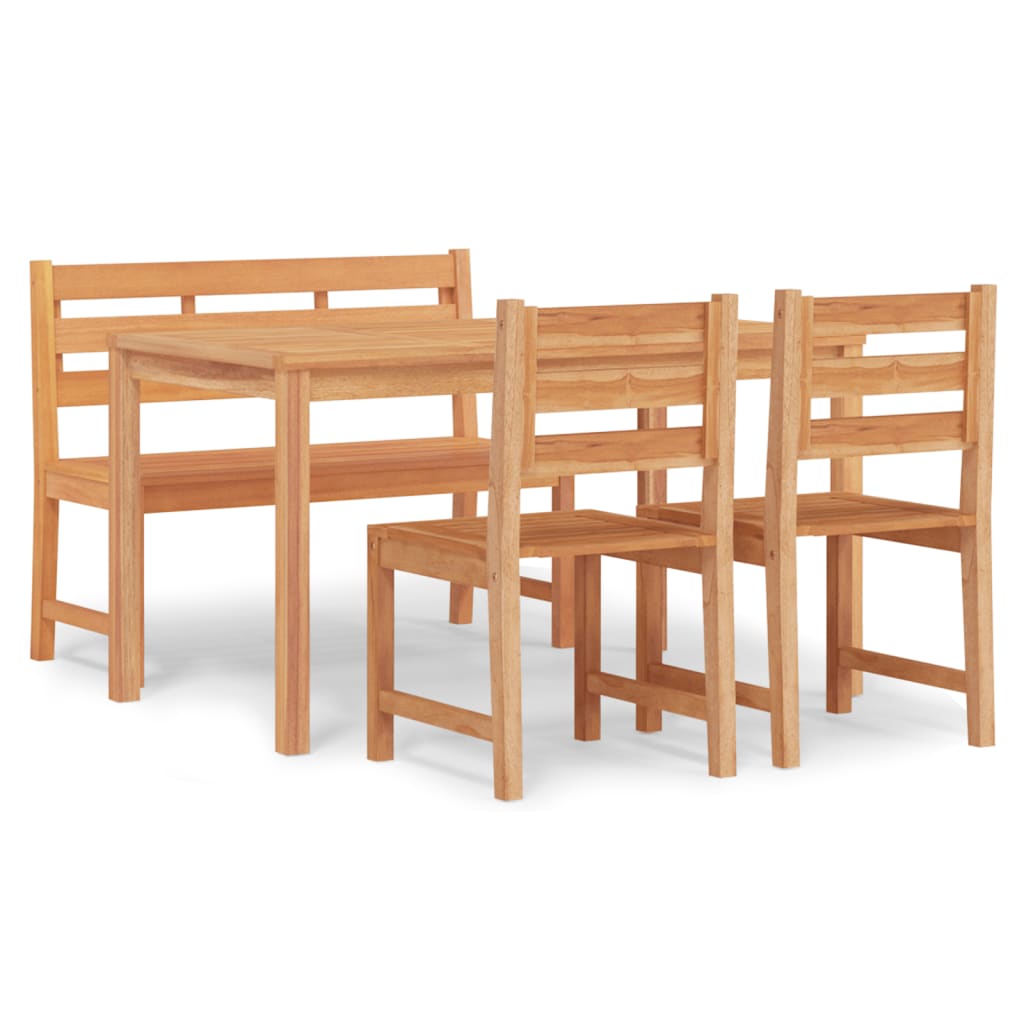 4-delige Tuinset massief teakhout is nu te koop bij PeponiXL, paradijselijk wonen!