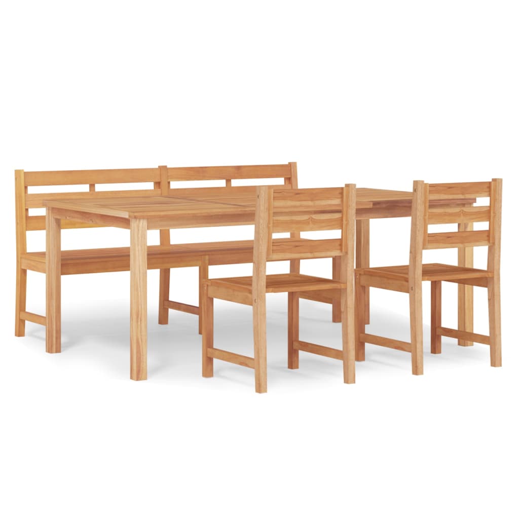 4-delige Tuinset massief teakhout is nu te koop bij PeponiXL, paradijselijk wonen!