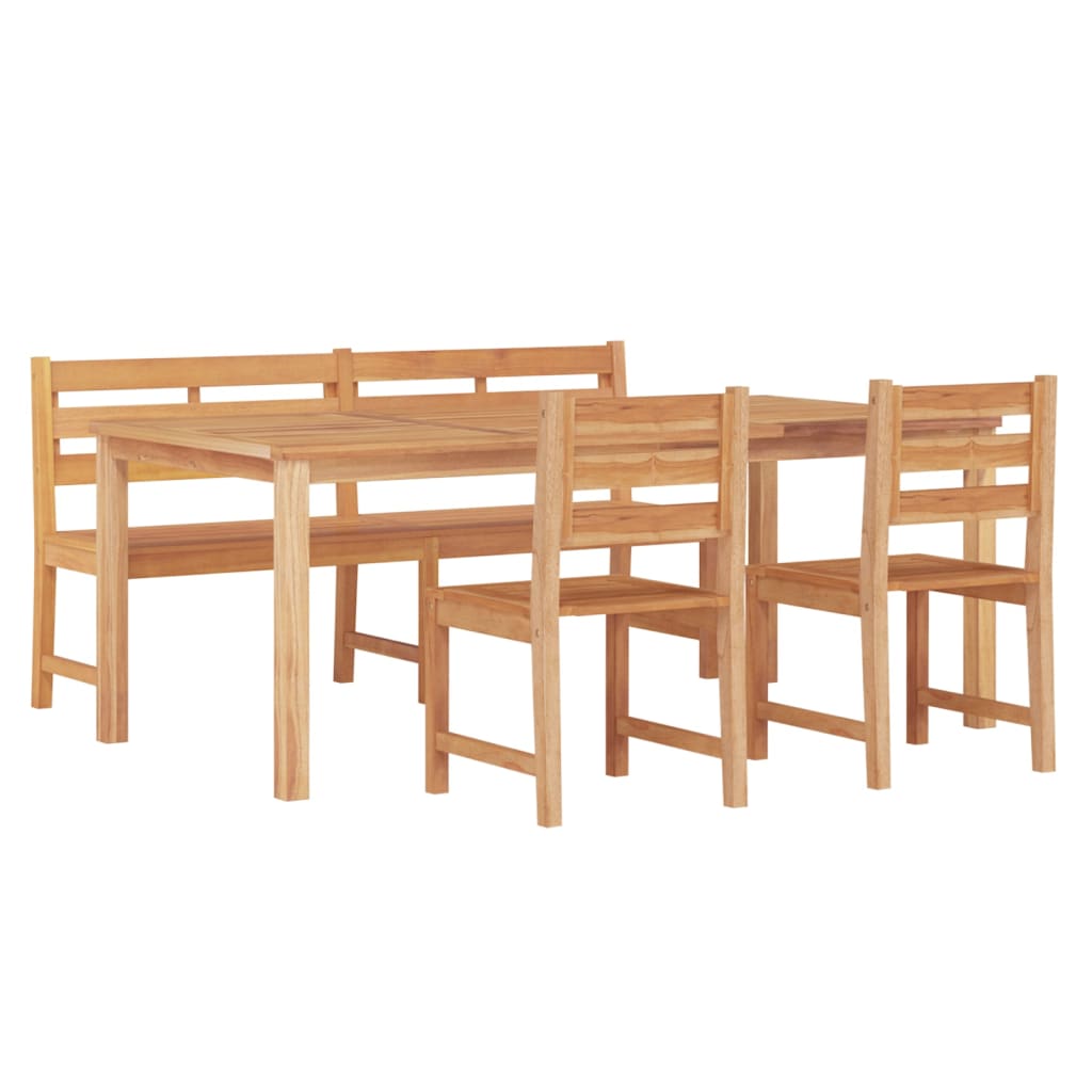 4-delige Tuinset massief teakhout is nu te koop bij PeponiXL, paradijselijk wonen!