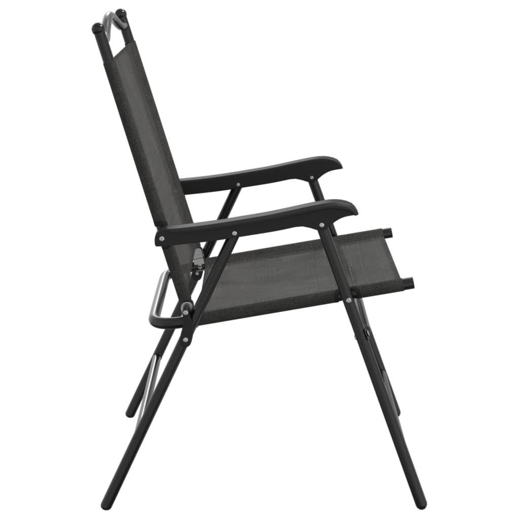Tuinstoelen 4 st inklapbaar staal en textileen gemêleerd grijs is nu te koop bij PeponiXL, paradijselijk wonen!