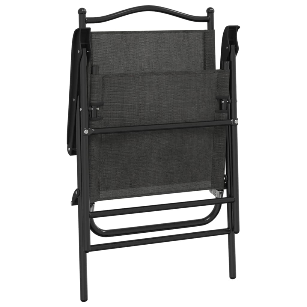 Tuinstoelen 8 st inklapbaar staal en textileen gemêleerd grijs is nu te koop bij PeponiXL, paradijselijk wonen!