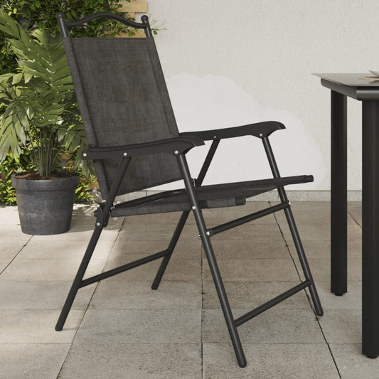 Tuinstoelen 8 st inklapbaar staal en textileen gemêleerd grijs is nu te koop bij PeponiXL, paradijselijk wonen!