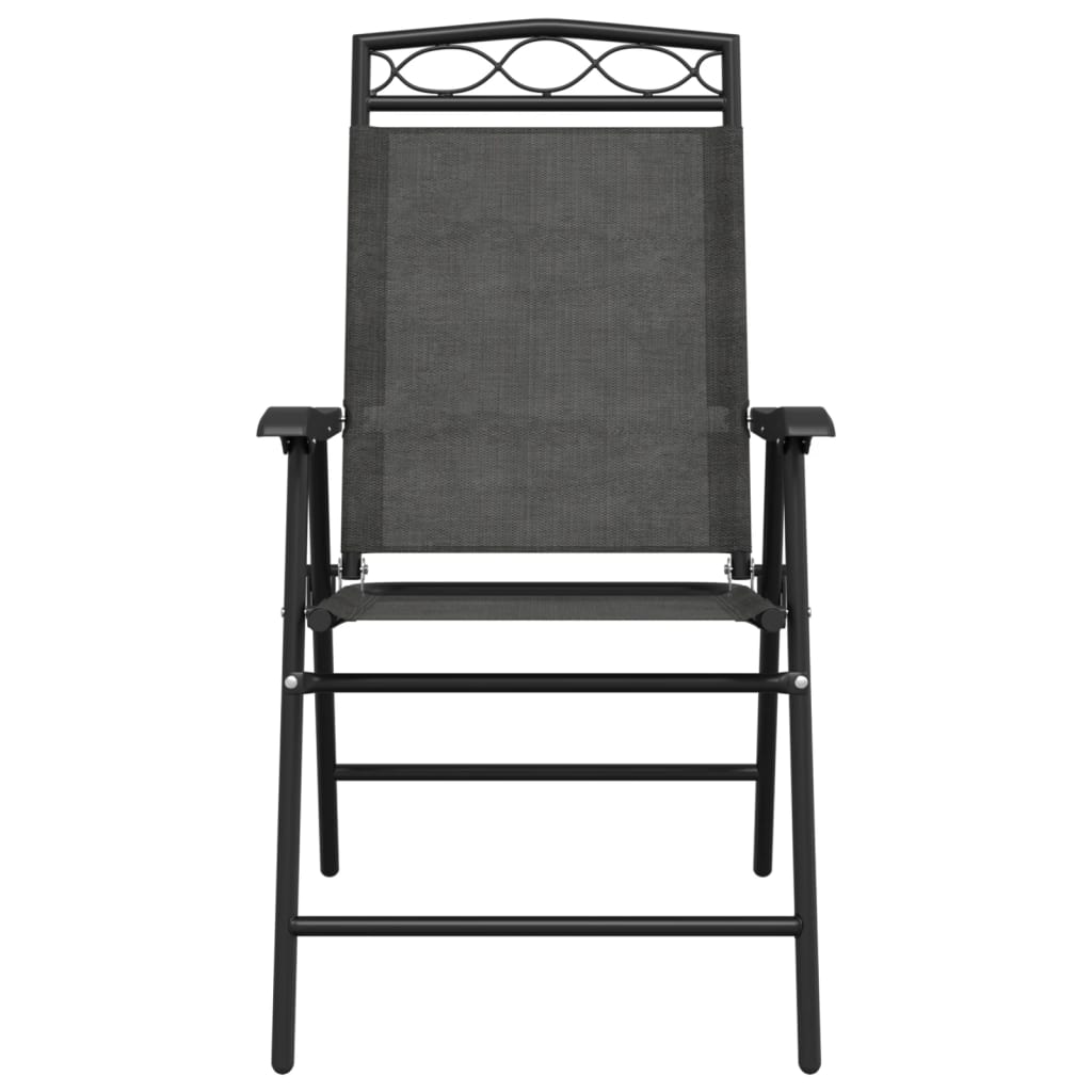 Tuinstoelen 4 st inklapbaar staal en textileen gemêleerd grijs is nu te koop bij PeponiXL, paradijselijk wonen!