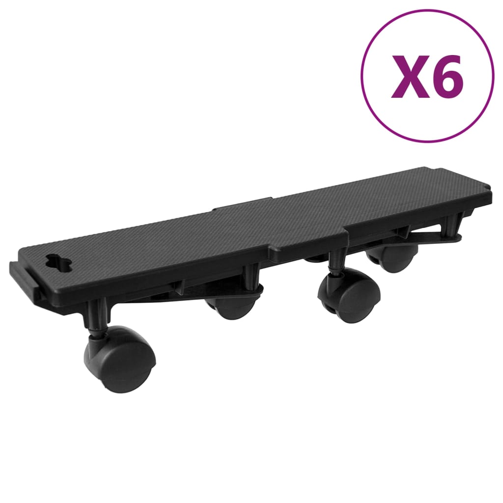 Verhuishondjes met 4 wielen 6 st 170 kg polypropeen zwart is nu te koop bij PeponiXL, paradijselijk wonen!