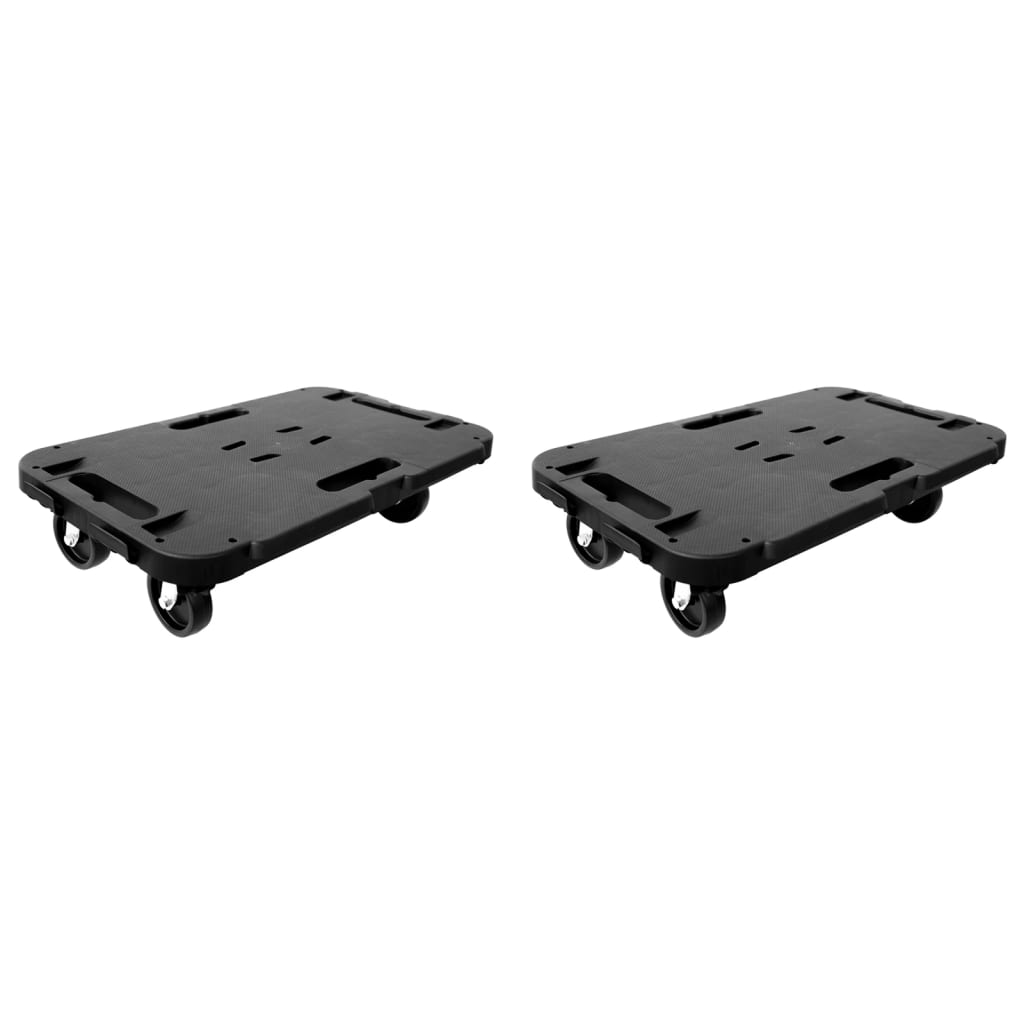 Transporttrolleys 2 st 300 kg polypropeen zwart is nu te koop bij PeponiXL, paradijselijk wonen!