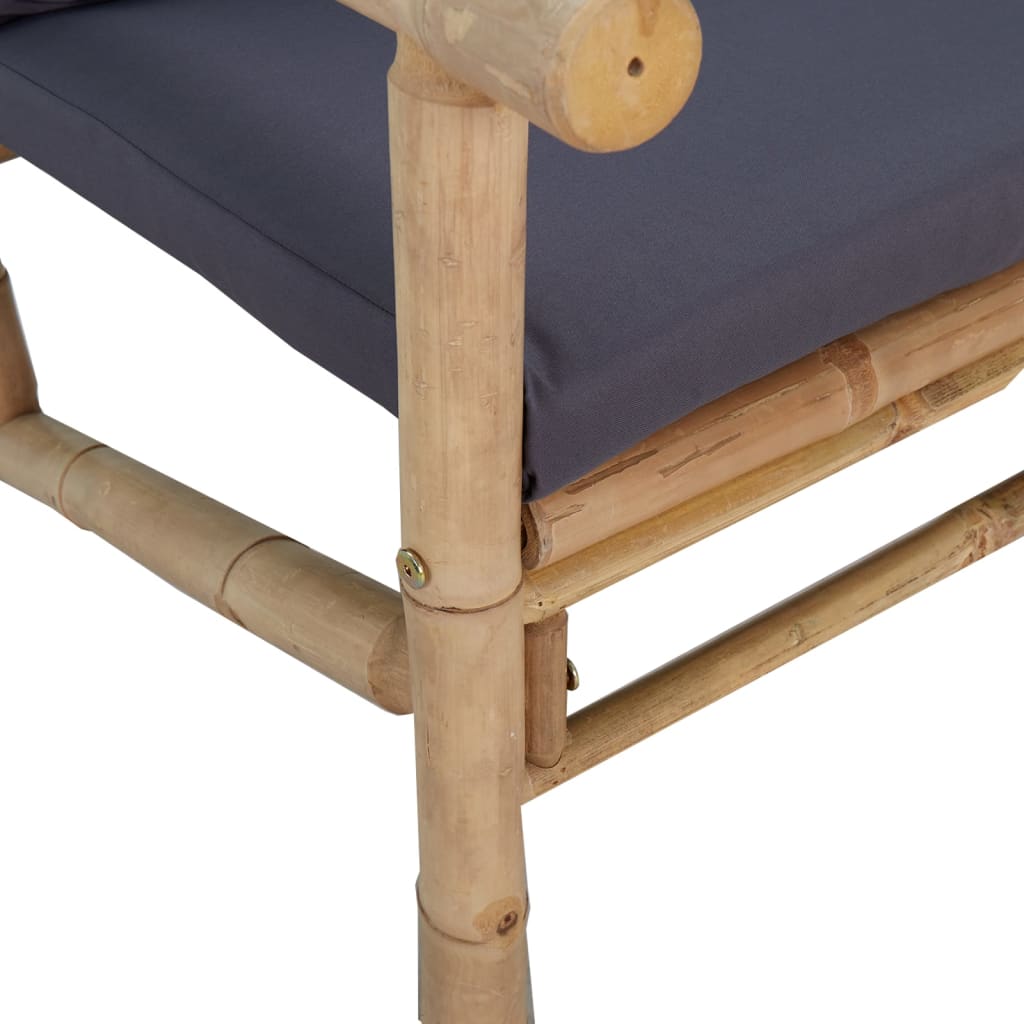 4-delige Loungeset met kussens bamboe donkergrijs is nu te koop bij PeponiXL, paradijselijk wonen!