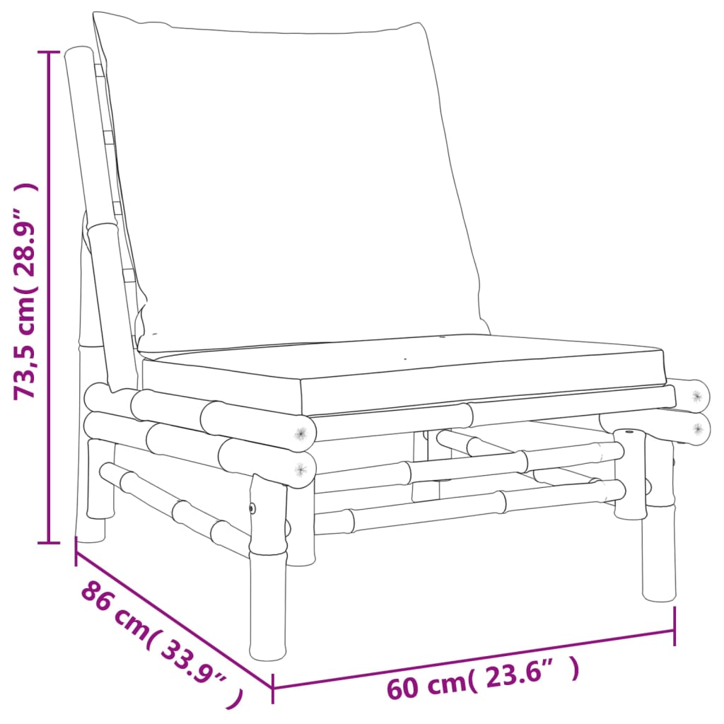 4-delige Loungeset met kussens bamboe donkergrijs is nu te koop bij PeponiXL, paradijselijk wonen!
