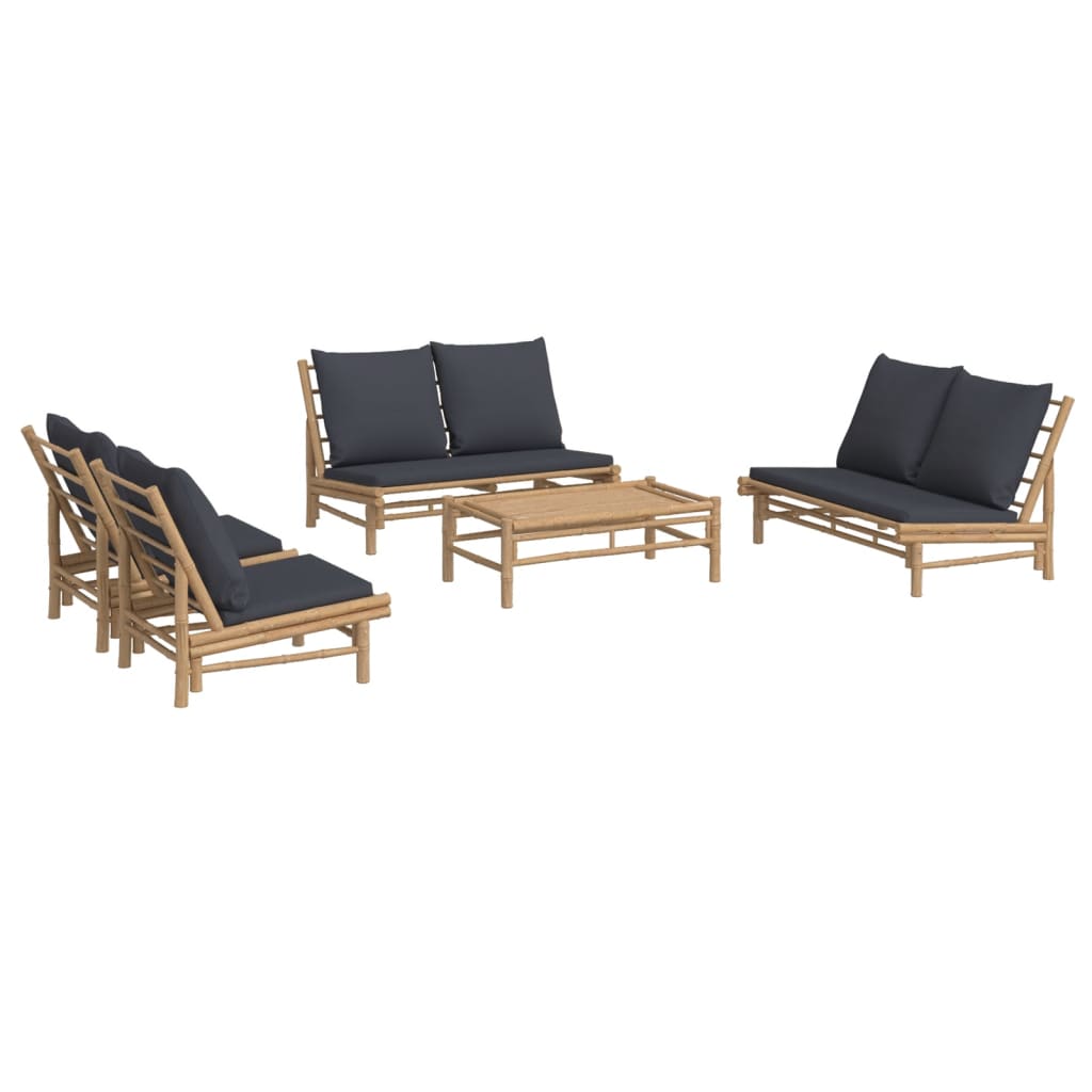 5-delige Loungeset met kussens bamboe donkergrijs is nu te koop bij PeponiXL, paradijselijk wonen!
