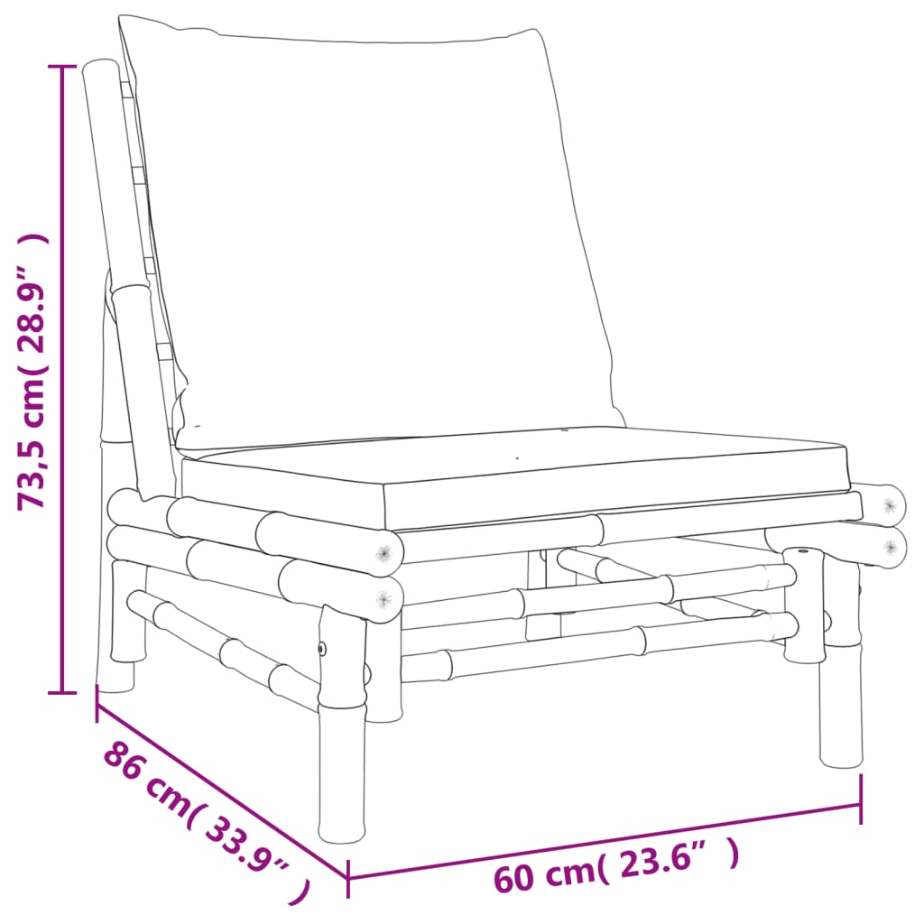 5-delige Loungeset met kussens bamboe donkergrijs is nu te koop bij PeponiXL, paradijselijk wonen!