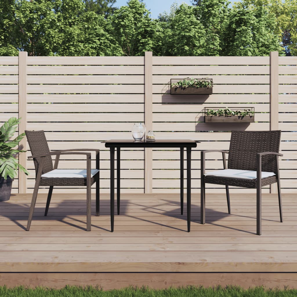 Tuinstoelen 2 st met kussens 56,5x57x83 cm poly rattan bruin is nu te koop bij PeponiXL, paradijselijk wonen!
