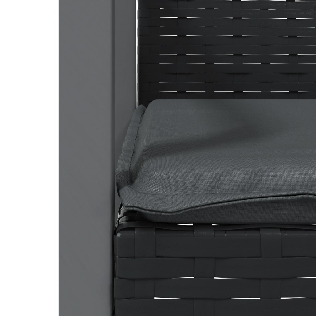 Tuinstoelen 2 st met kussens 56,5x57x83 cm poly rattan zwart is nu te koop bij PeponiXL, paradijselijk wonen!
