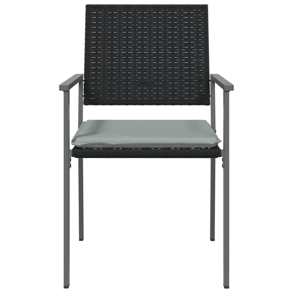 Tuinstoelen 2 st met kussens 54x62,5x89 cm poly rattan zwart is nu te koop bij PeponiXL, paradijselijk wonen!