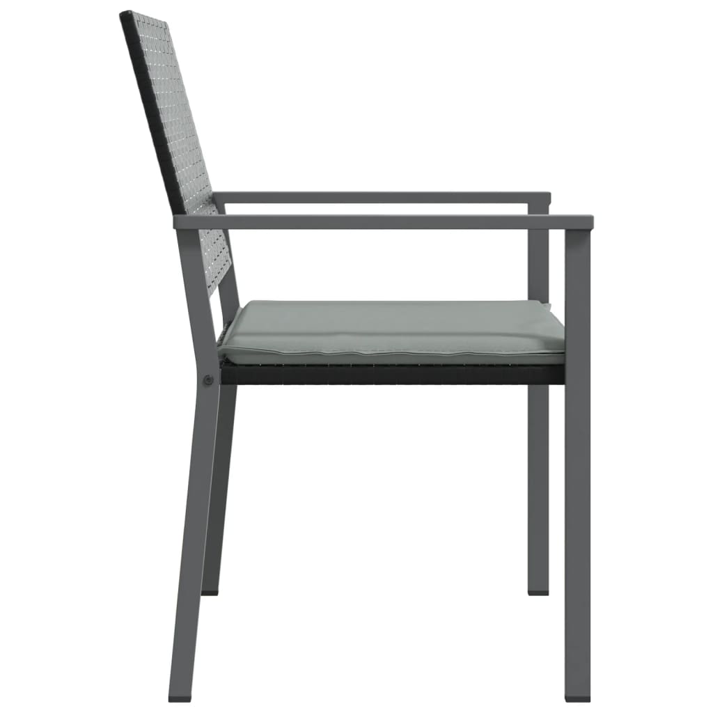 Tuinstoelen 2 st met kussens 54x62,5x89 cm poly rattan zwart is nu te koop bij PeponiXL, paradijselijk wonen!