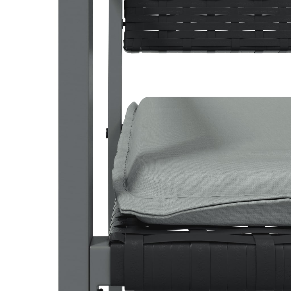 Tuinstoelen 2 st met kussens 54x62,5x89 cm poly rattan zwart is nu te koop bij PeponiXL, paradijselijk wonen!
