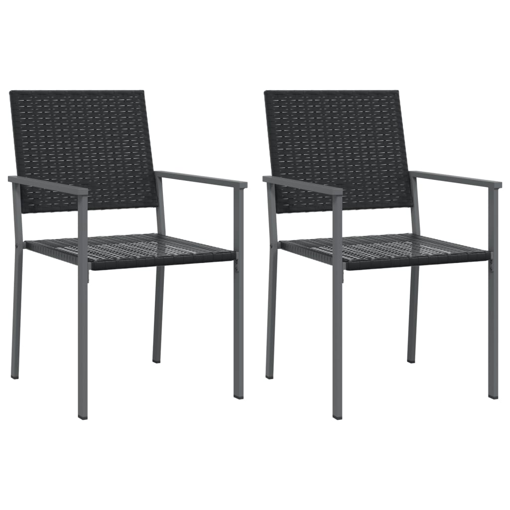 Tuinstoelen 2 st 54x62,5x89 cm poly rattan zwart is nu te koop bij PeponiXL, paradijselijk wonen!