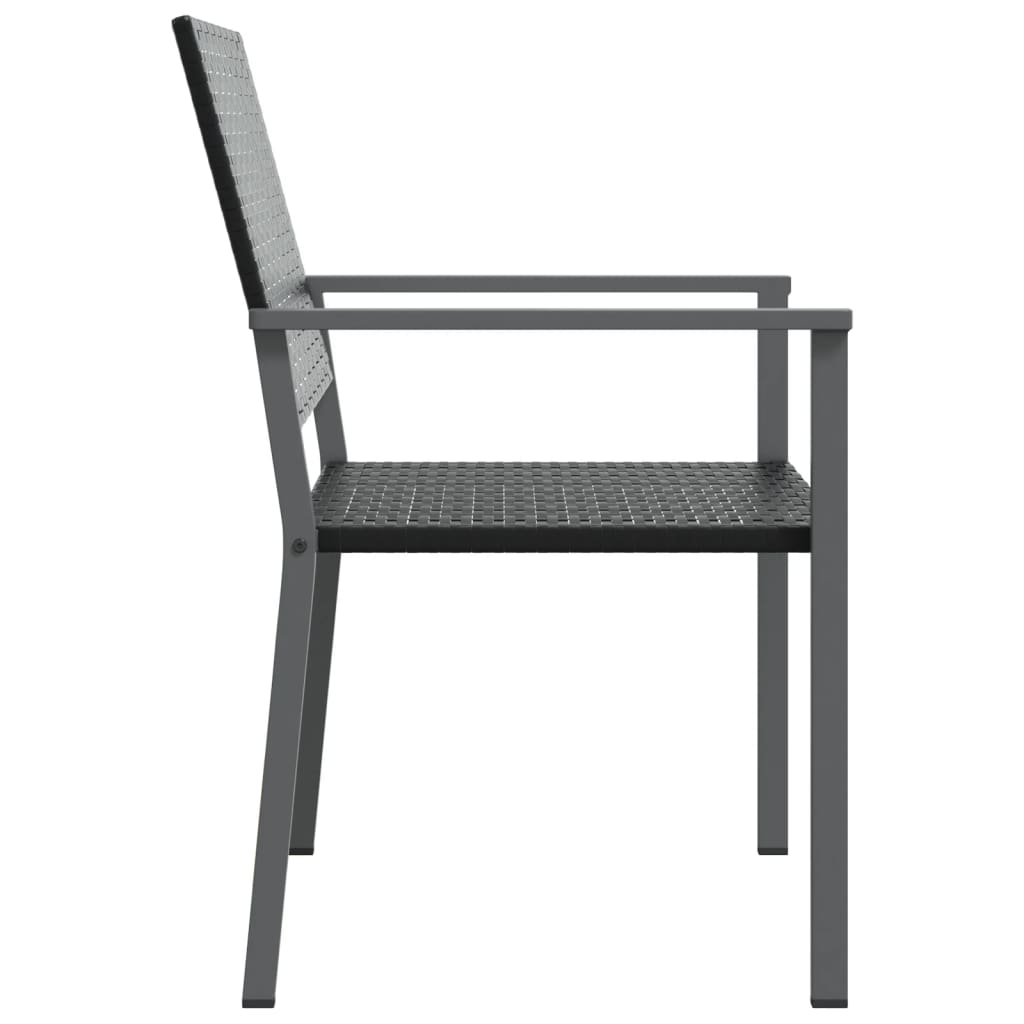 Tuinstoelen 2 st 54x62,5x89 cm poly rattan zwart is nu te koop bij PeponiXL, paradijselijk wonen!