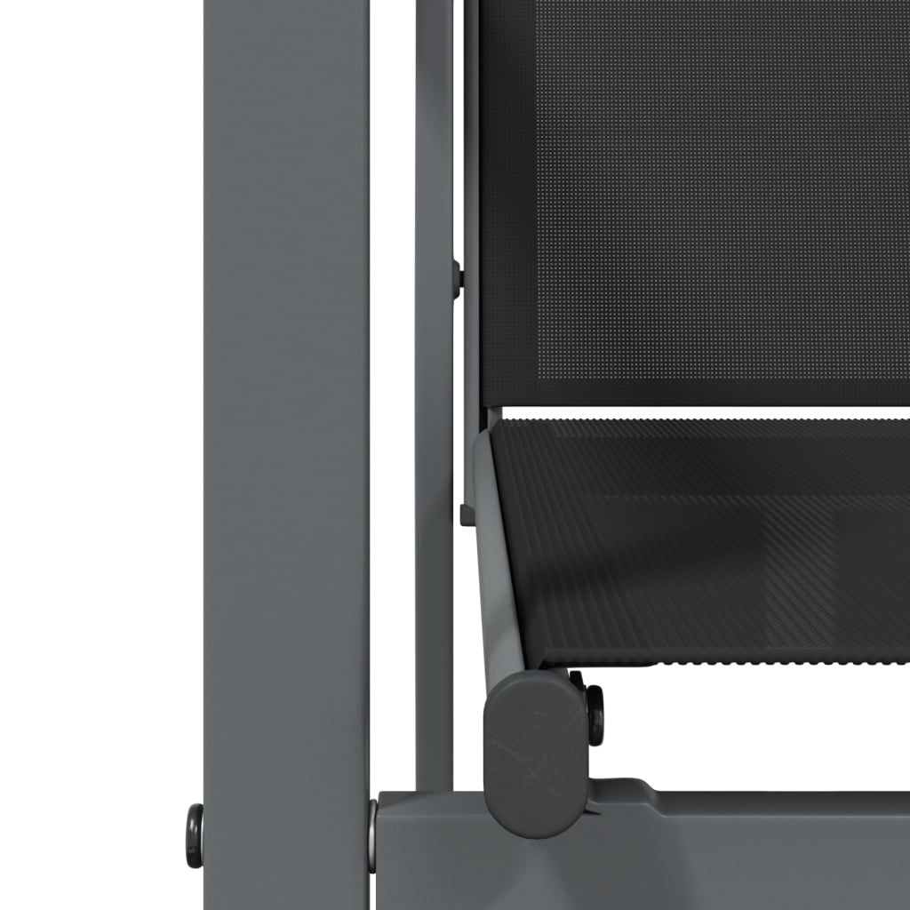 Tuinstoelen 2 st 55x61,5x90 cm textileen en staal zwart is nu te koop bij PeponiXL, paradijselijk wonen!